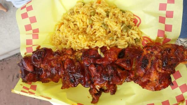 12 dollars for chicken kabob and rice