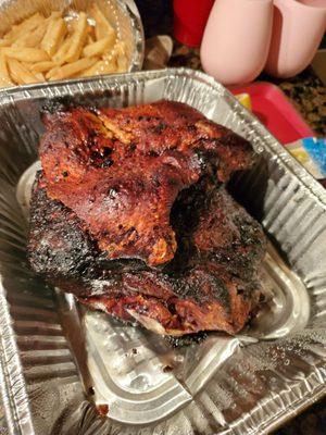 Lock down special pernil. Super Crispy skin. Tasty $50 bucks well worth it