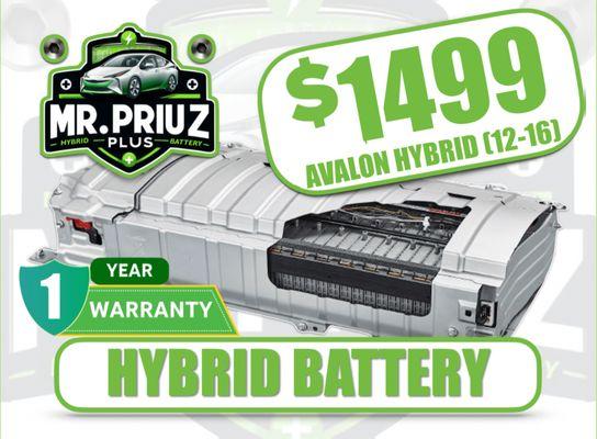 Toyota Avalon Hybrid Battery Pack with 12 Month Warranty Only $1499 (For 2012-2016 Year Models)
