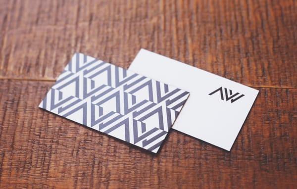 Black foil stamping on white