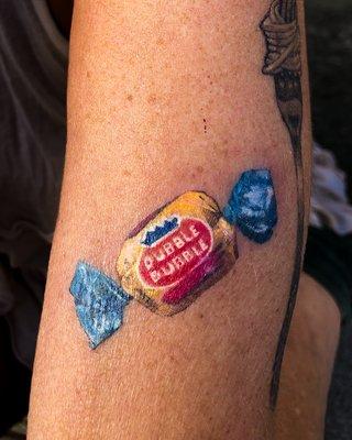 Micro realism of a old fashioned bubble gum candy