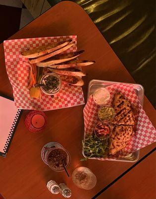 Trout dip & quesadilla