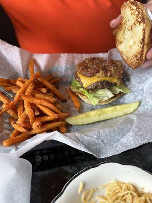 The Bourbon Bacon Burger! My husband said, "nailed it!"