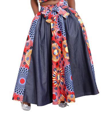 African print long skirt