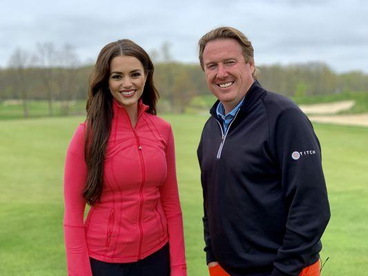Jimmy Hanlin and Caroline Collins were filming The Swing Clinic here today! Not the best weather, but it's greener than Ireland.