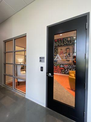 Step off the elevator on the 2nd floor to see our office space