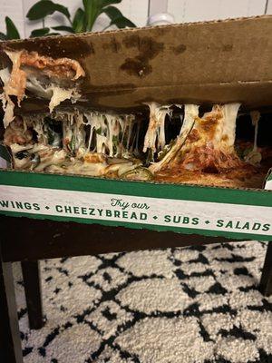 How our pizza was delivered 