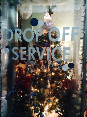 Masterpiece indeed! Door to door pick up & delivery service?! Bedazzled Clorox tree topper?! True creative elegance!