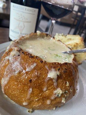 Clam Chowder | Chef's signature recipe, 12 bread bowl 17 @Carmel Burger Bar CA Sat 8/20/22
