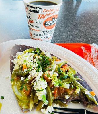 Tlacoyo: hard, cold, old tasting, flavorless at $13.00 not worth it