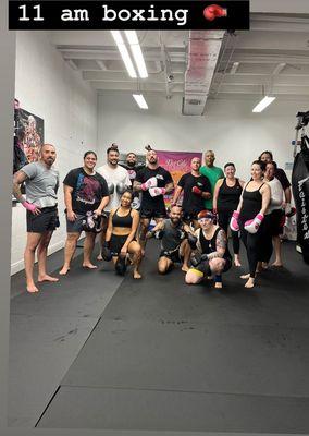 Boxing class on Saturdays 11am