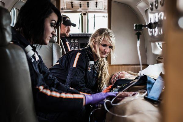Pafford Aiir Med Flight Nurses care for patients in medically configured airplanes, much like a hospital ICU.