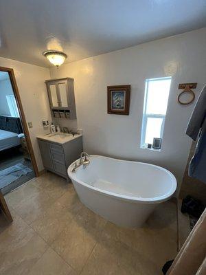 Vanity and Soak Tub install