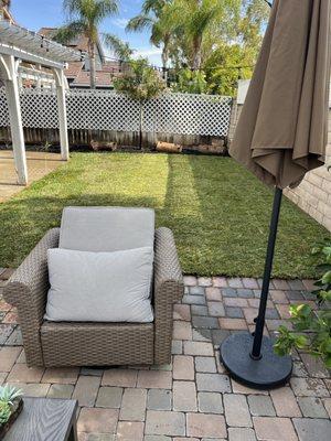 Removed artificial turf and installed St. Augustine sod with new sprinklers