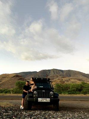 Good times in the Jeep Sahara with upgrades...Maui style`