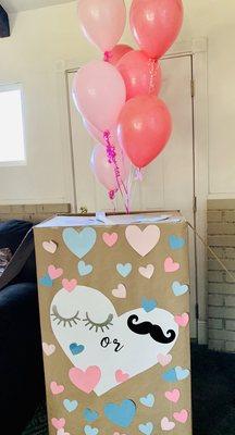 I brought in what seemed like the biggest decorated box for our gender reveal! The staff was so helpful & helped make this a great surprise!