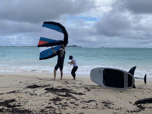 learn to Wing foil with our expert instructors and quality gear.  Armstrong, North, starboard and Ride engine foil boards