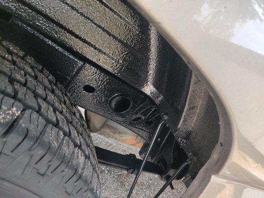 Bedliner spray on the undercarriage of my truck