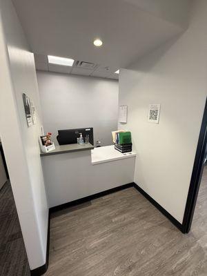 Checkout area after appointment