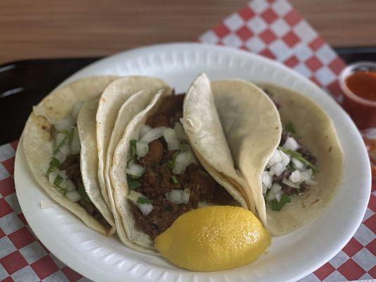 Tacos de carne asada Pastor Lengua