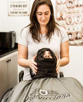 Luxury. Hot towels are now available for just an additional $2