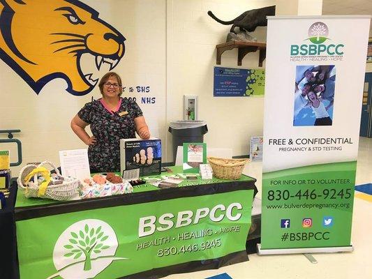 Nurse Joanie at the Blanco Healthfair.