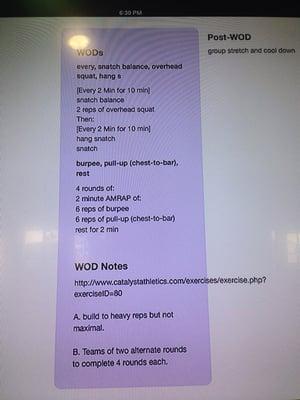 This was the workout we did.