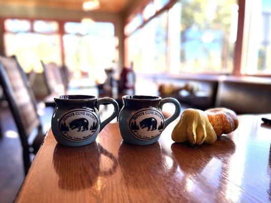 Dining room and great coffee mugs