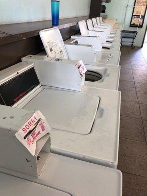 Broken single load washing machines