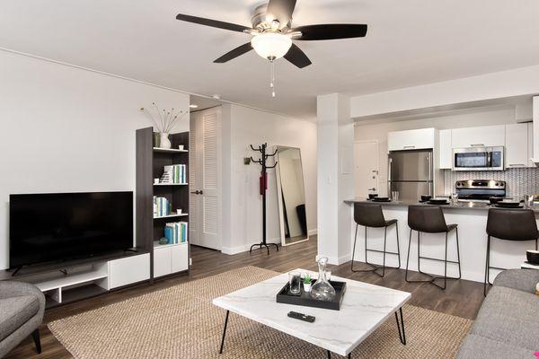 Spacious living rooms