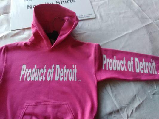 Product of Detroit Hoodies available in variety of colors starting at $25 for children and Adults
