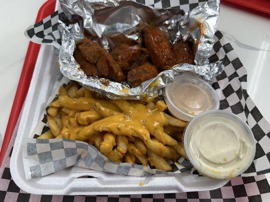 Wings and Whiz fries
