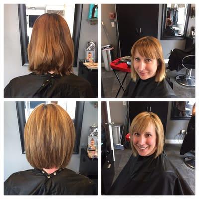 LOVE before and afters... Hair done by Sharon.. Call today and get your fresh new look:) 781-391-2222