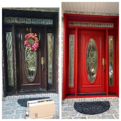 Front door before and after.
