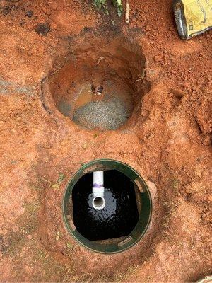 Septic tank baffle replacement.