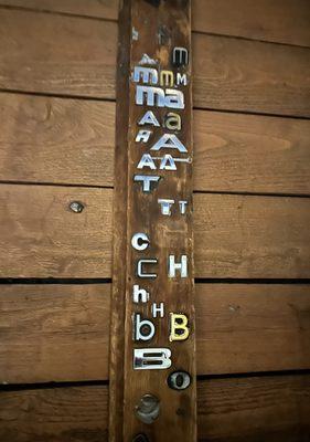 Sign (very small, you will miss it) outside of bar