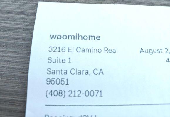 Address of Woomihome