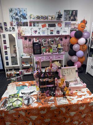 Jewelry, Halloween, Korean snacks, bags.