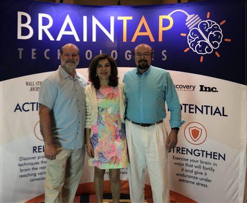 Dr. Cardenas and Dr. Geoghean with BrainTap inventor Dr. Porter at the BrainTap boot camp in New Bern, NC.