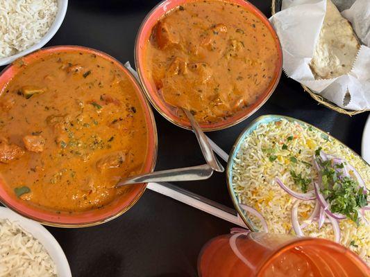 a few chicken dishes from the lunch menu
