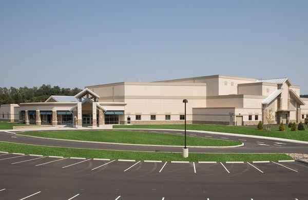 An outside view of Worship Center.