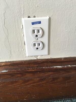 Mark labeled all the outlets that were not safety grounded so we know what ones needed changed