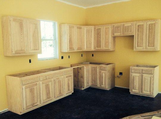 Beautiful Ash Cabinets with raised pane doors !!