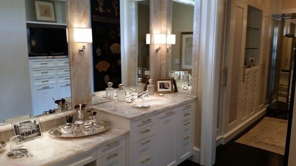 Custom bathroom and closet in newly finished east Memphis home wired by Par Electric, built by Marc Belz.