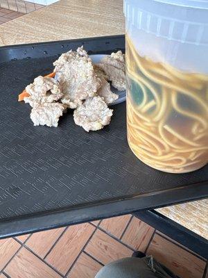 This is a picture of the soup and the beef that I took out of the soup