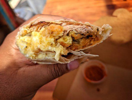 Pork Belly Breakfast Burrito. The ratios are perfect.