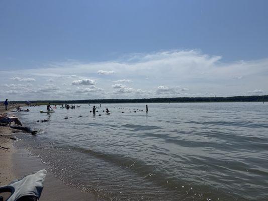 The swim beach at oak grove