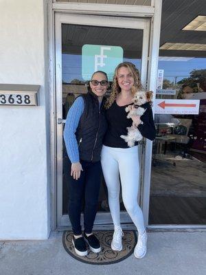 My daughter my puppy and the beautiful skin guru Jillian!