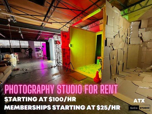 Join our membership or book hour hourly! email us at info@socostudioatx.com for questions!