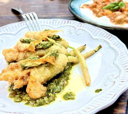 Stuffed squash blossoms